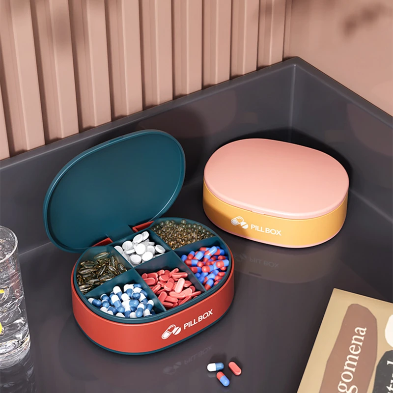 Reise Pille Fällen Box Organizer 4/6 Grids Pillen Container Lagerung Hause Tragbare Tabletten Vitamin Halter Spender Medizin Boxen
