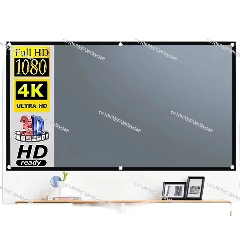 30-133 Inch Portable Projector Screen 16:9 Metal Anti Light Gray Optical Coating Reflective Canvas Projection for Home Outdoor