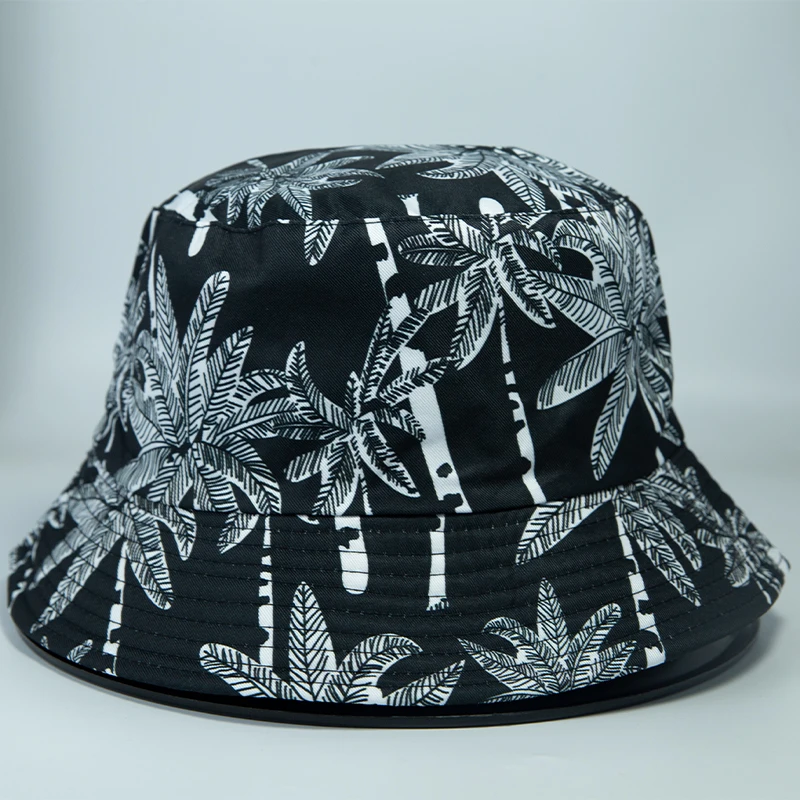 Fashion Palm Tree Reversible Fisherman Hat Summer I Need Beer Pattern Bucket Hat Unisex Outdoor Sprots Travel Sun Beach Hat Bob