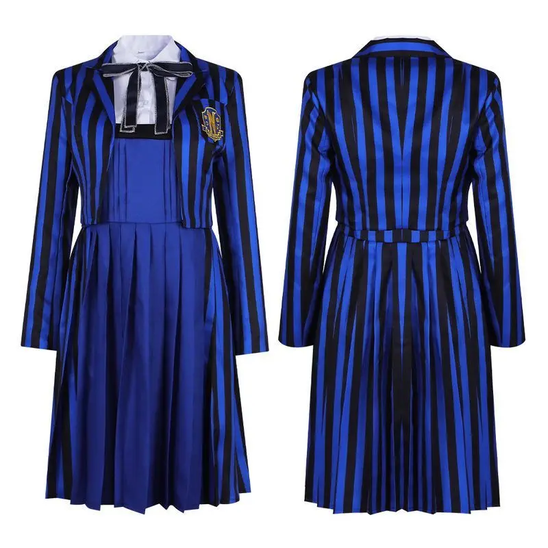 

Wednesday Adams Blue School orm Cosplay Costume Stage Performance Women's Traditional Chinese Clothing Spring 2024