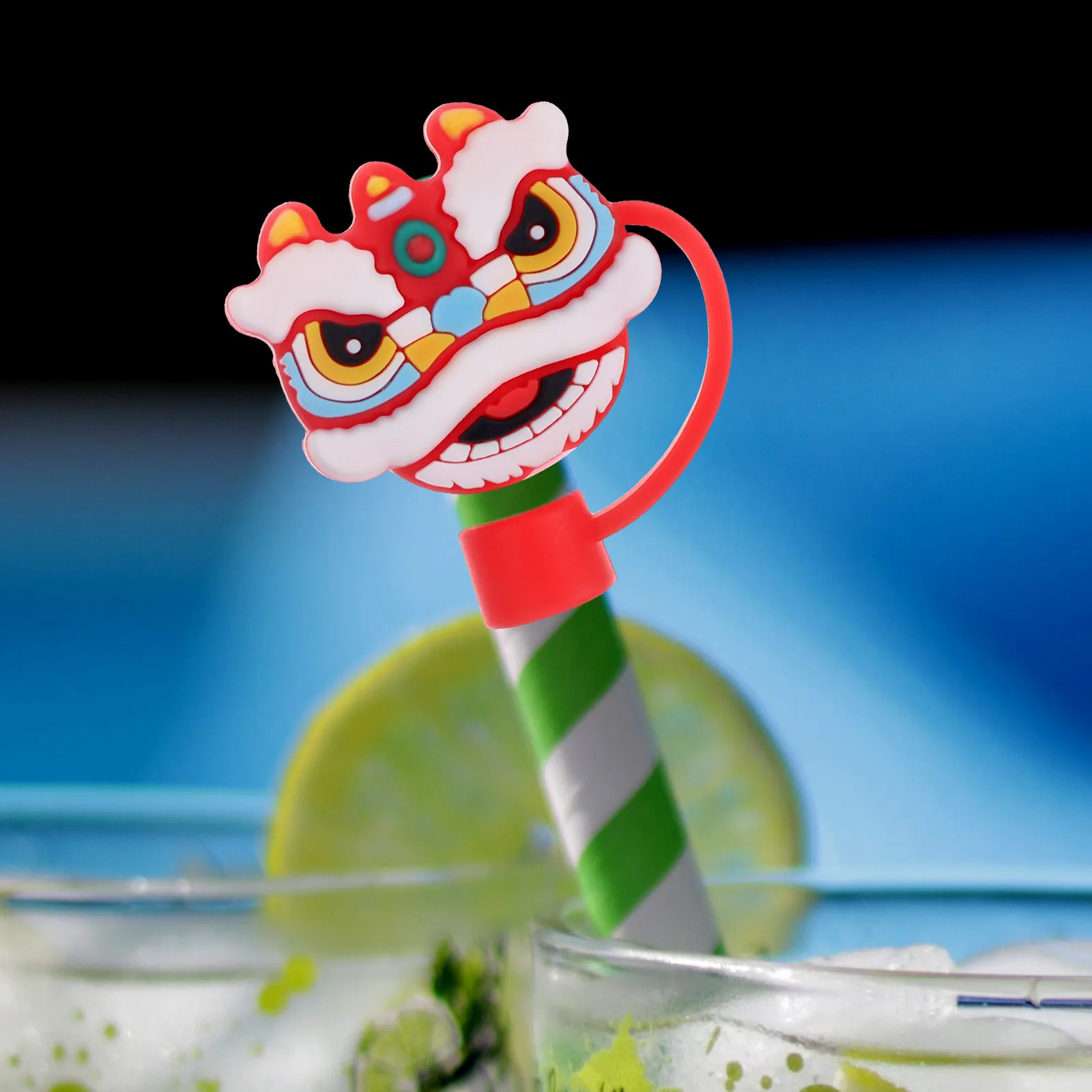 

4Pcs Silicone Straw Covers Cute Reusable Drinking Straw Caps Airtight Splash Proof for Parties Birthday Graduation Decor