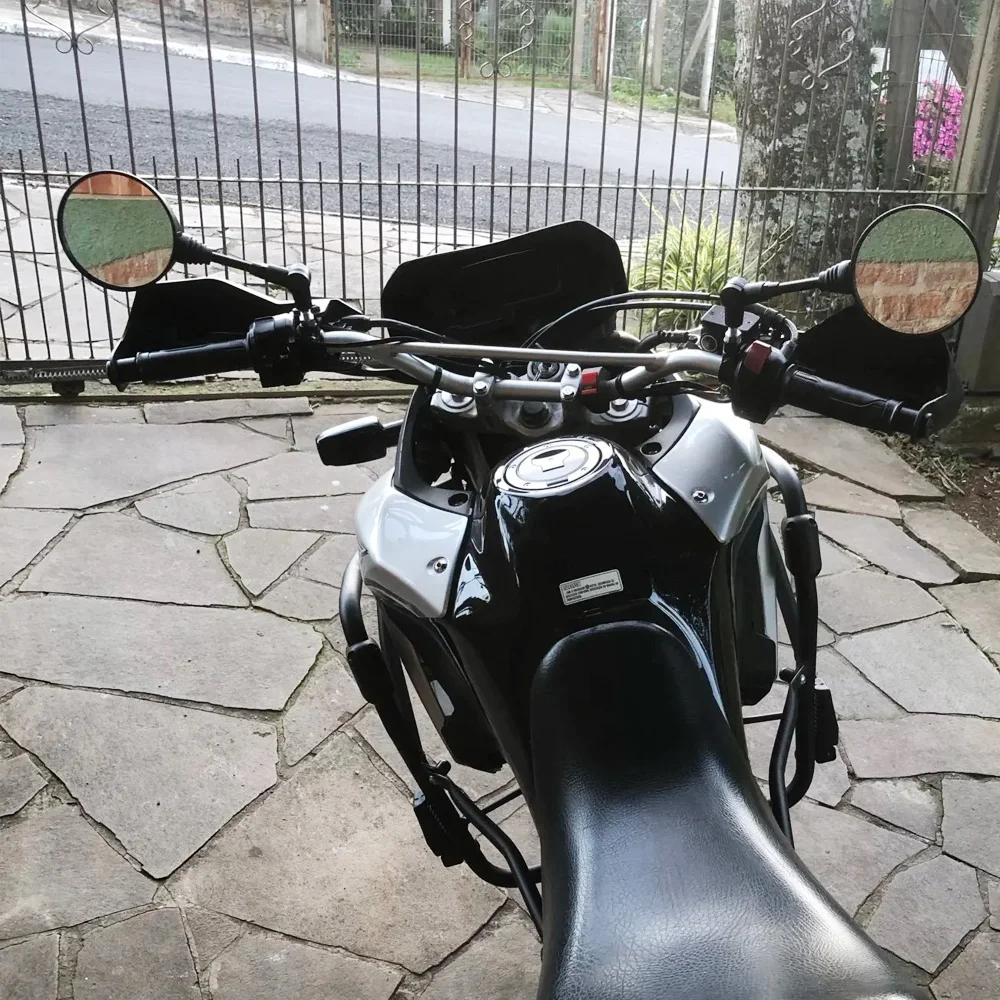 Motorcycle Mirror 10mm Side Mirror Black Aluminum Universal 360 Degree Adjustable Rotation Rearview Mirror Anti Fall Folding