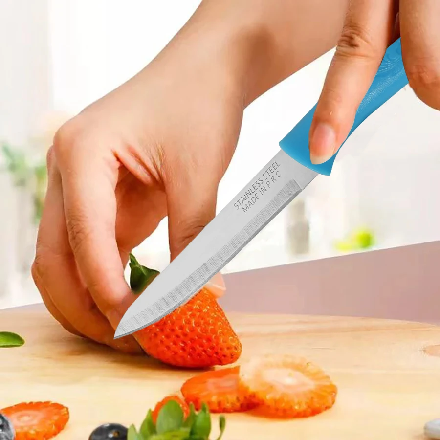 A portable fruit knife set of 3 knives, a fine and sharp stainless steel kitchen knife, a daily ladies' kitchen accessory peeler image 2