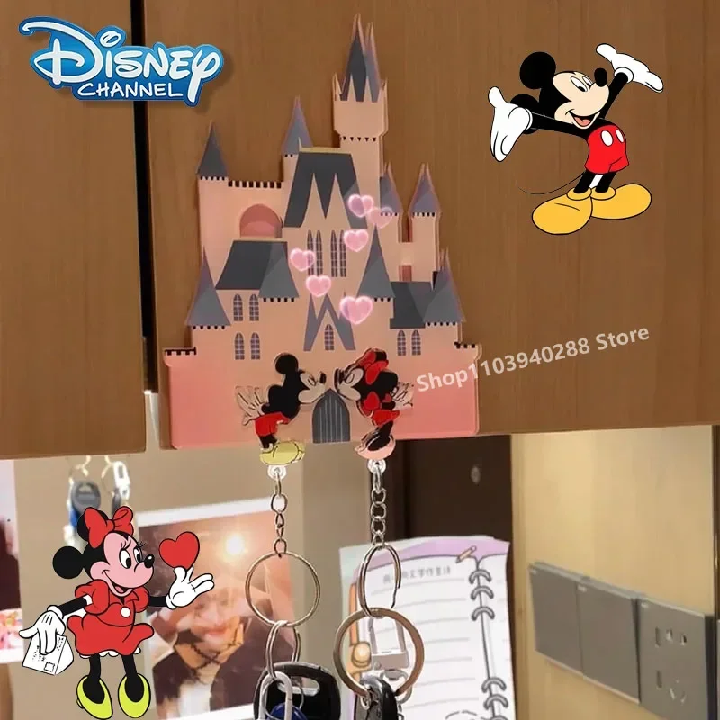 

Disney Mickey Mouse Keychain Holder Cute Cartoon Refrigerator Magnet Entry Door Decoration Key Anti-Lost Pendant Gifts