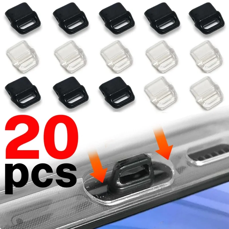 20/1PCS DIY Anti Dust Plug Transparent Charge Port Dustplugs for iPhone Type C Plug Stopper Protection Cap Mobile Phone Pendant