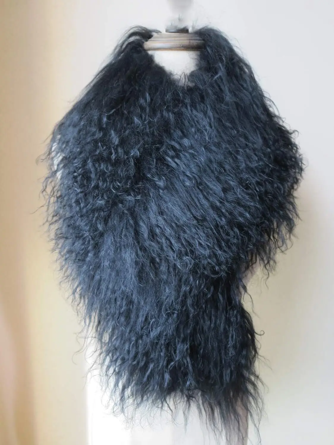 

Long Women Real Mongolian Lamb Hair Scarf Winter Warm