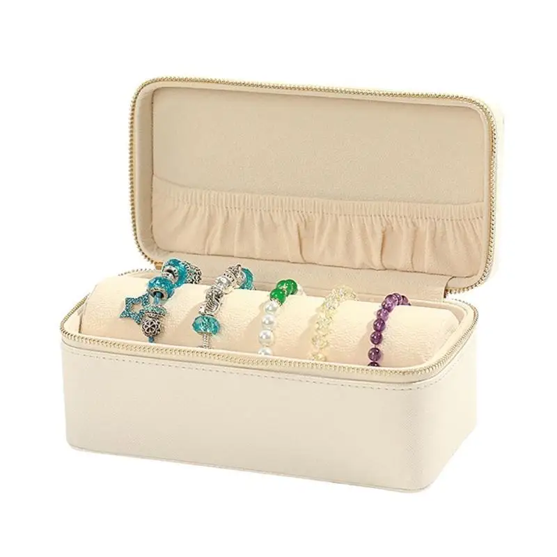 

J78F Двухслойные ювелирные ювелирные изделия защищенная кожаная коробка Home Accessy Accessy Craft Supplies для коллекции и