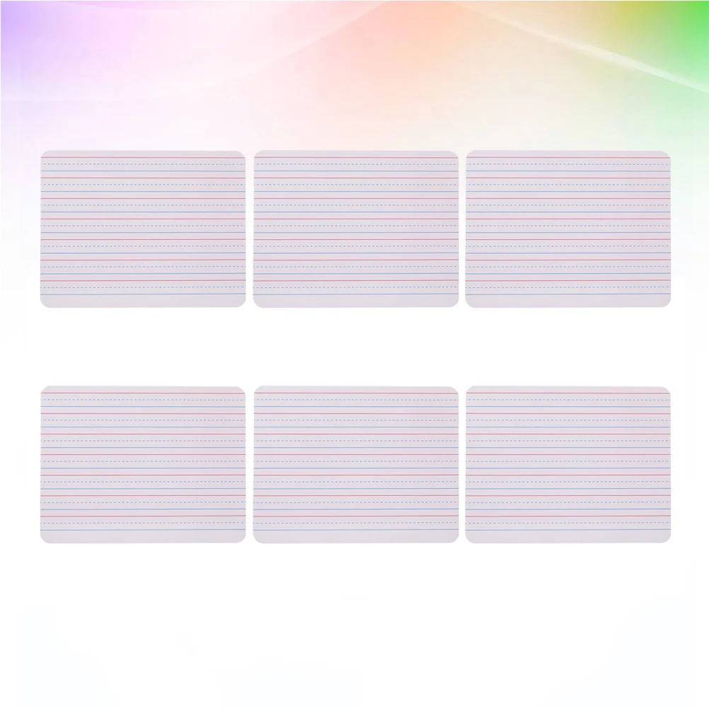 

6 pcs Double Sided Dry Erase Lap Boards Frameless Hardboard Reusable Whiteboards For Classroom English Writing