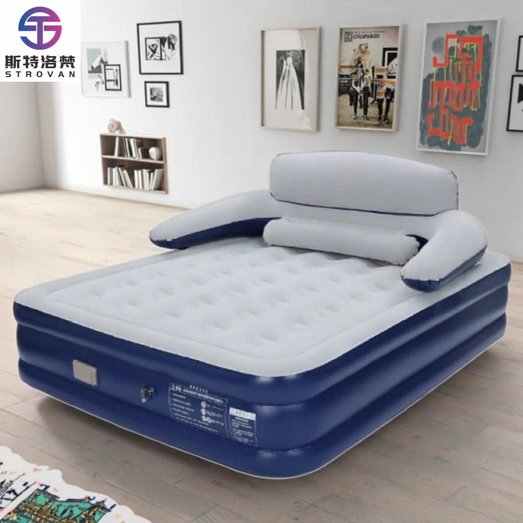 

STLF WJW Durable Multi-Color All-Use Inflatable Air Mattress with Backrest New Home Furniture for Comfortable Park Stay