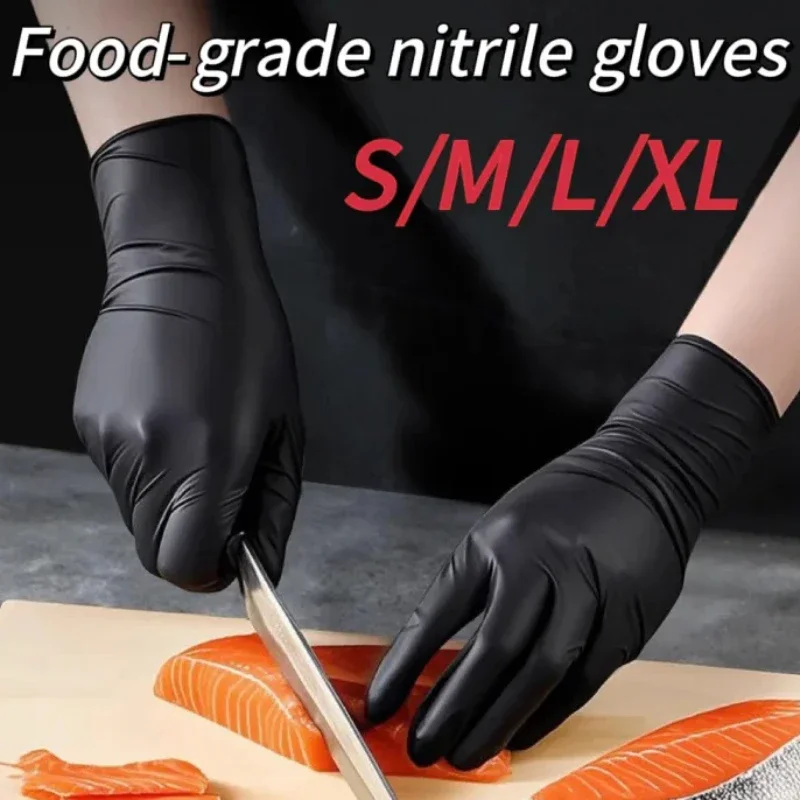 Black Latex Powder Free Disposable Nitrile Gloves Perfect for Tattooing Manicures Salon Cleaning Disposable Apparel