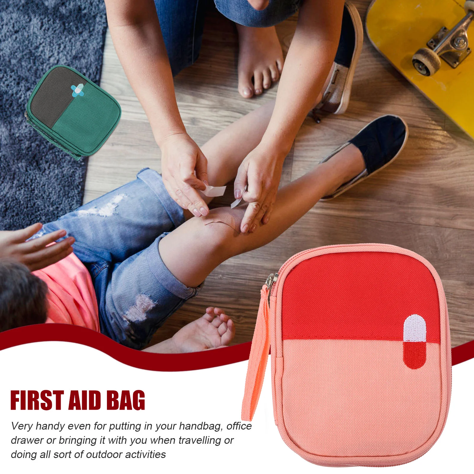 حقيبة أدوات الإسعافات الأولية المحمولة متعددة الوظائف للسفر مع سحاب إغلاق للاستخدام المنزلي في الهواء الطلق #3