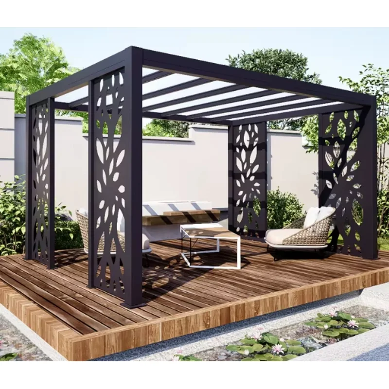 Toit d'arbre résistant à la pluie personnalisé, auvent en aluminium, pour terrasse, extérieur