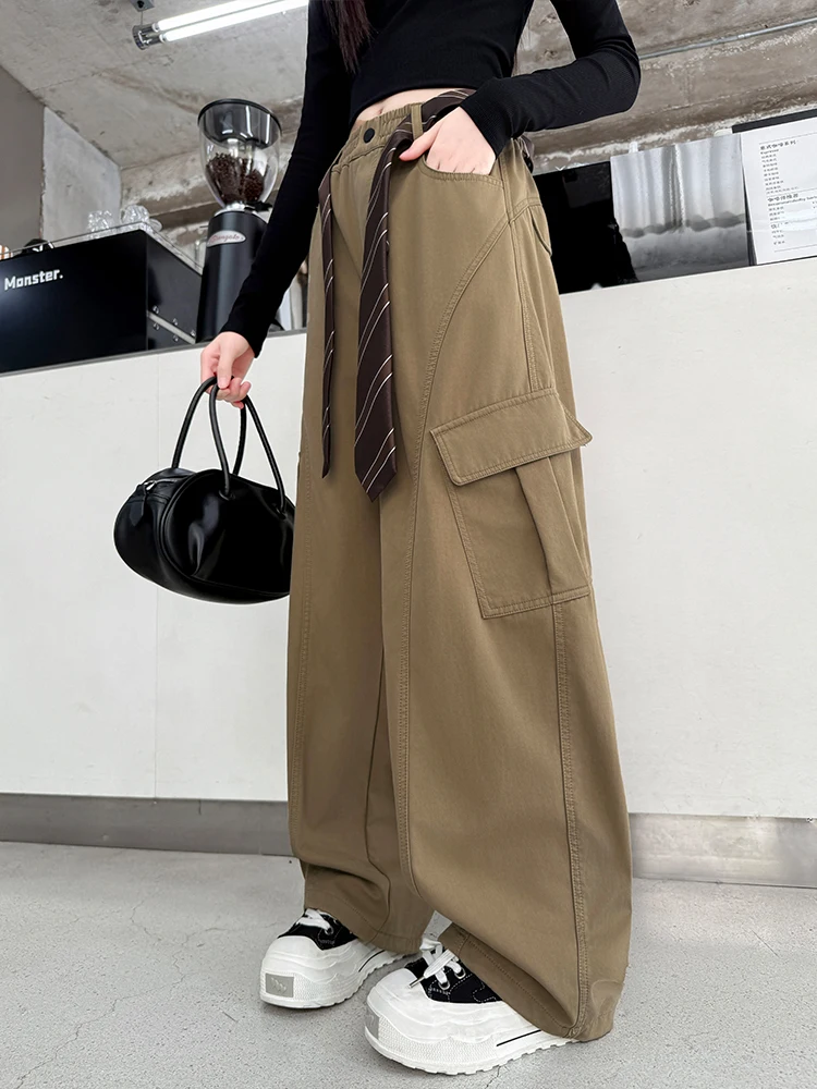 

Girls Autumn Faion Casual Pants Wide Leg Trousers Korean Sle Spring Autumn Loose Knife Long Pants Children's Clothing