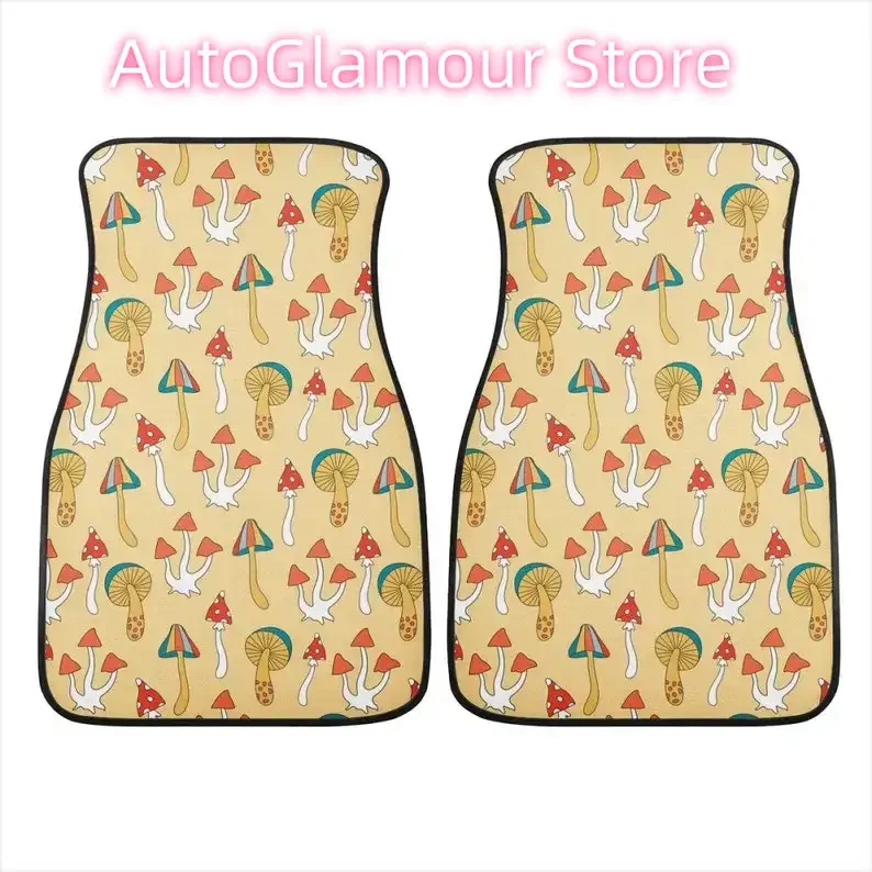 

Винтажные автомобильные коврики в стиле хиппи с грибами — ретро-фургон в стиле хиппи, автомобильный декор с волшебными грибами, автомобильный аксессуар Groovy, Cottagecore Funky P