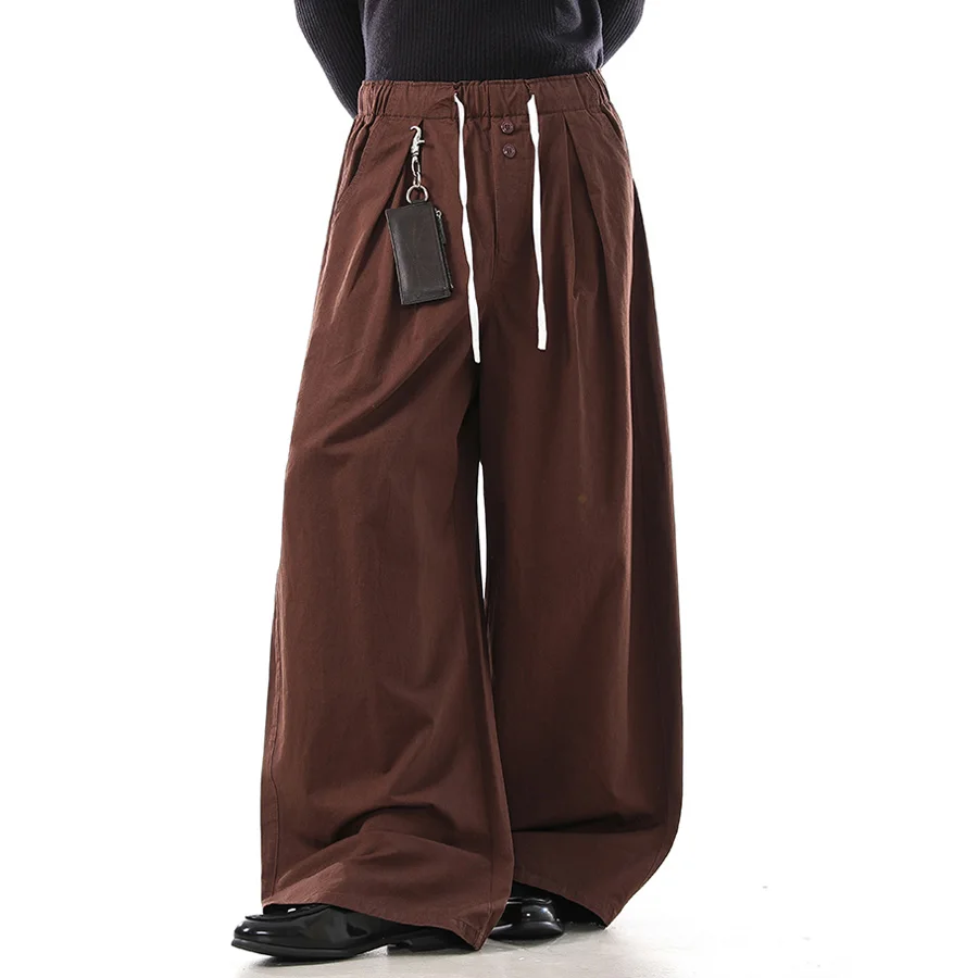 

Men Women Drawstring Casual Loose Streetwear Fashion Vintage Wide Leg Cargo Baggy Pants Unisex Y2k Harem Trousers Clothes
