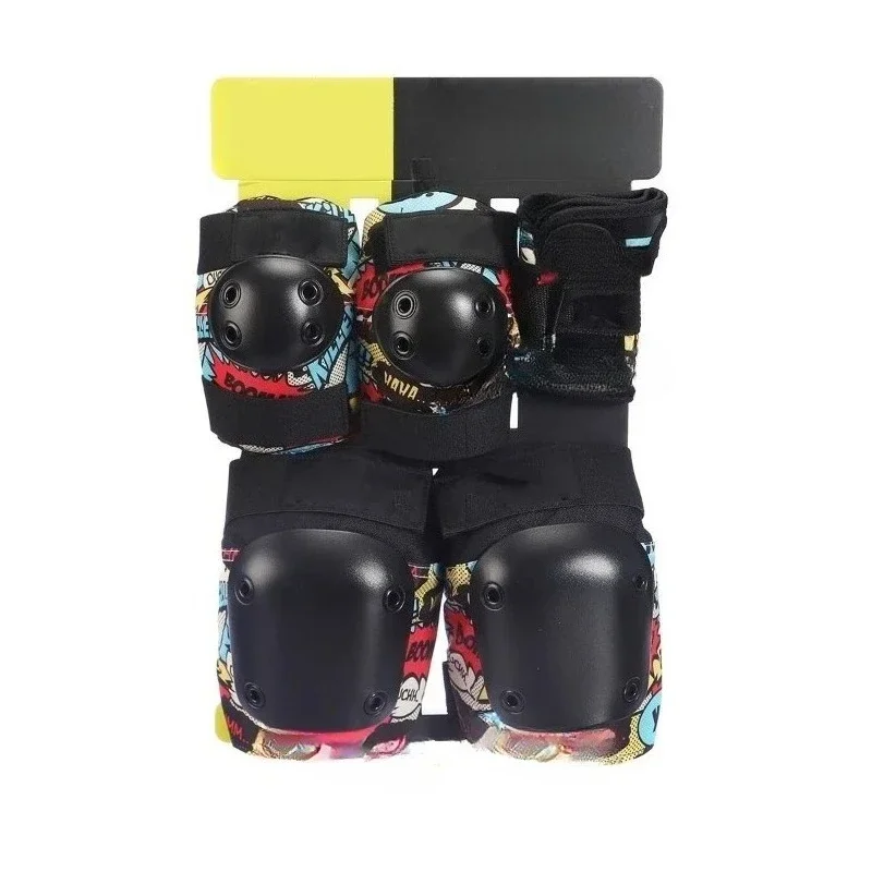 Skateboard roller skating road punch board protective gear, wrist guards, elbow pads, knee pads 6-piece set