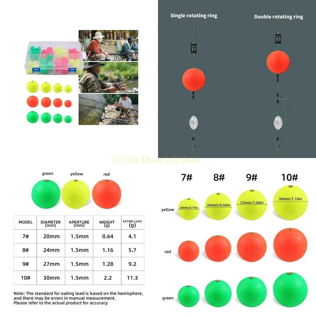

77UF Рыболовные поплавки, набор рыболовных поплавков, индикатор ударов поплавка круглой формы