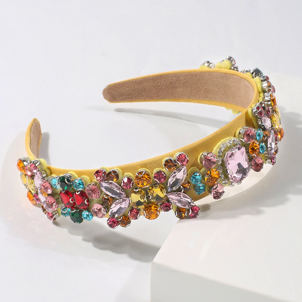 ArtiLady Crystal Rhinestone Headbands For Women Colorful Gem Hairbands Fashion Girls Bling Baroque Hair Hoop Gorgeous Headwear