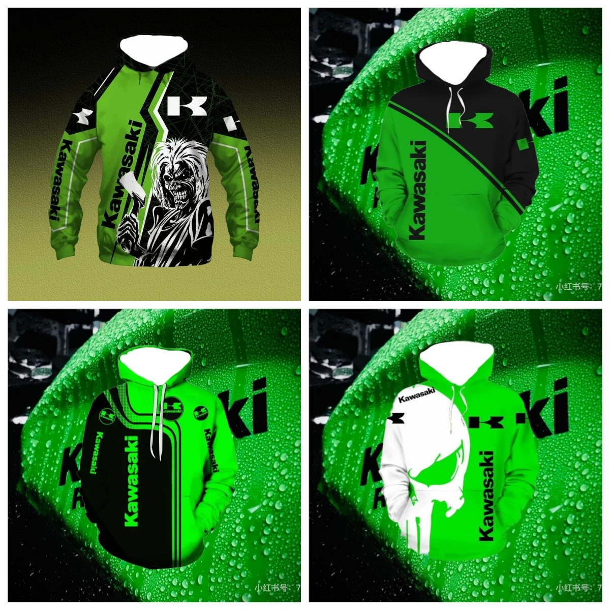 

2025 3D Men's Long Sleeve Hoodie Kawasaki Motorcycle Sports Cycling Hoodie Children's Adult Motorcycle Enthusiast Casual Shirt