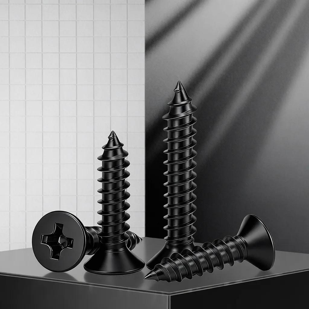 Furniture Ka Hardware - プロ仕様KA皿頭セルフタッピングネジ炭素鋼黒色フラットクロスドライブネジハードウェア部品キット