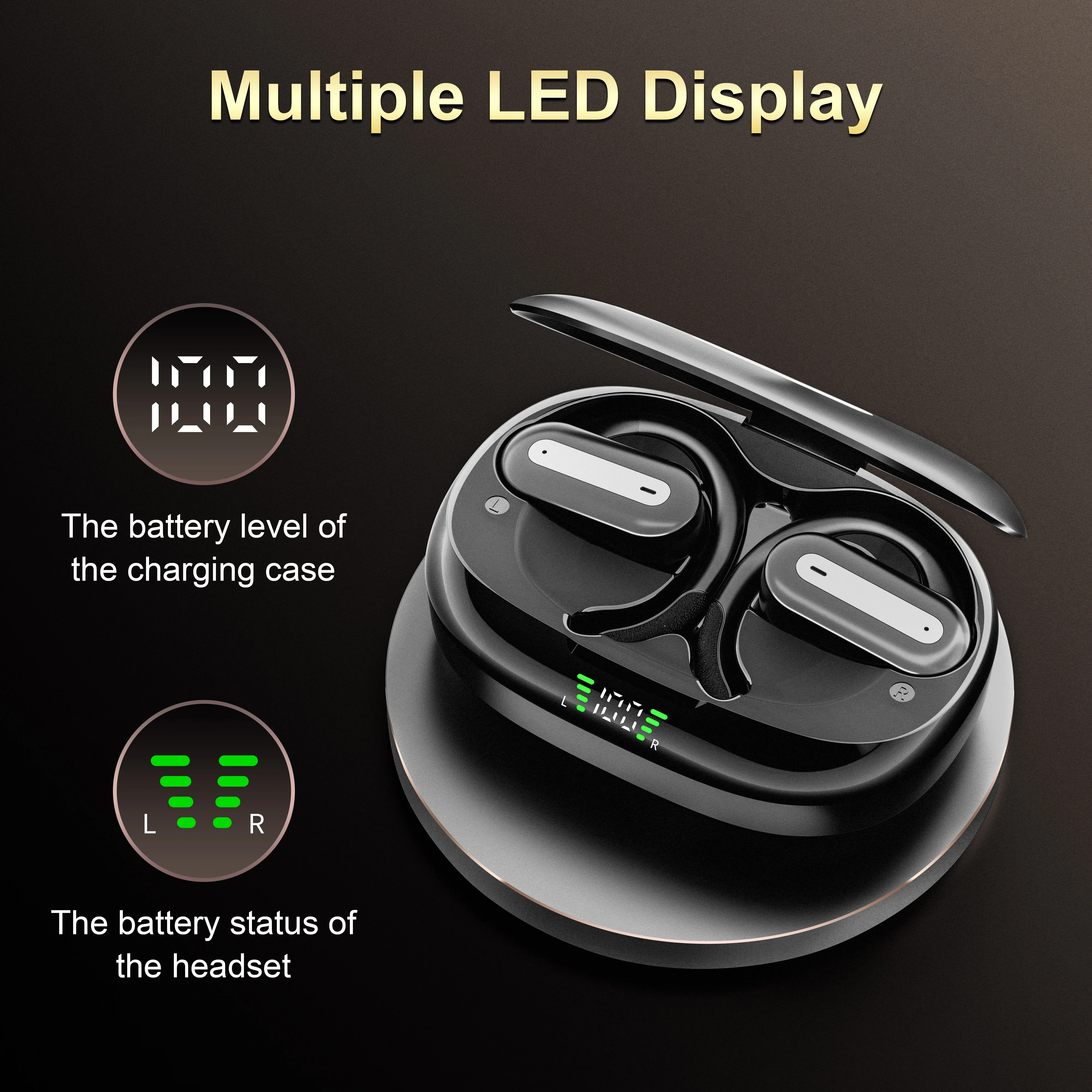 Wireless Sports Bluetooth Earbuds with ENC Noise Cancellation Long Battery Life for All Devices