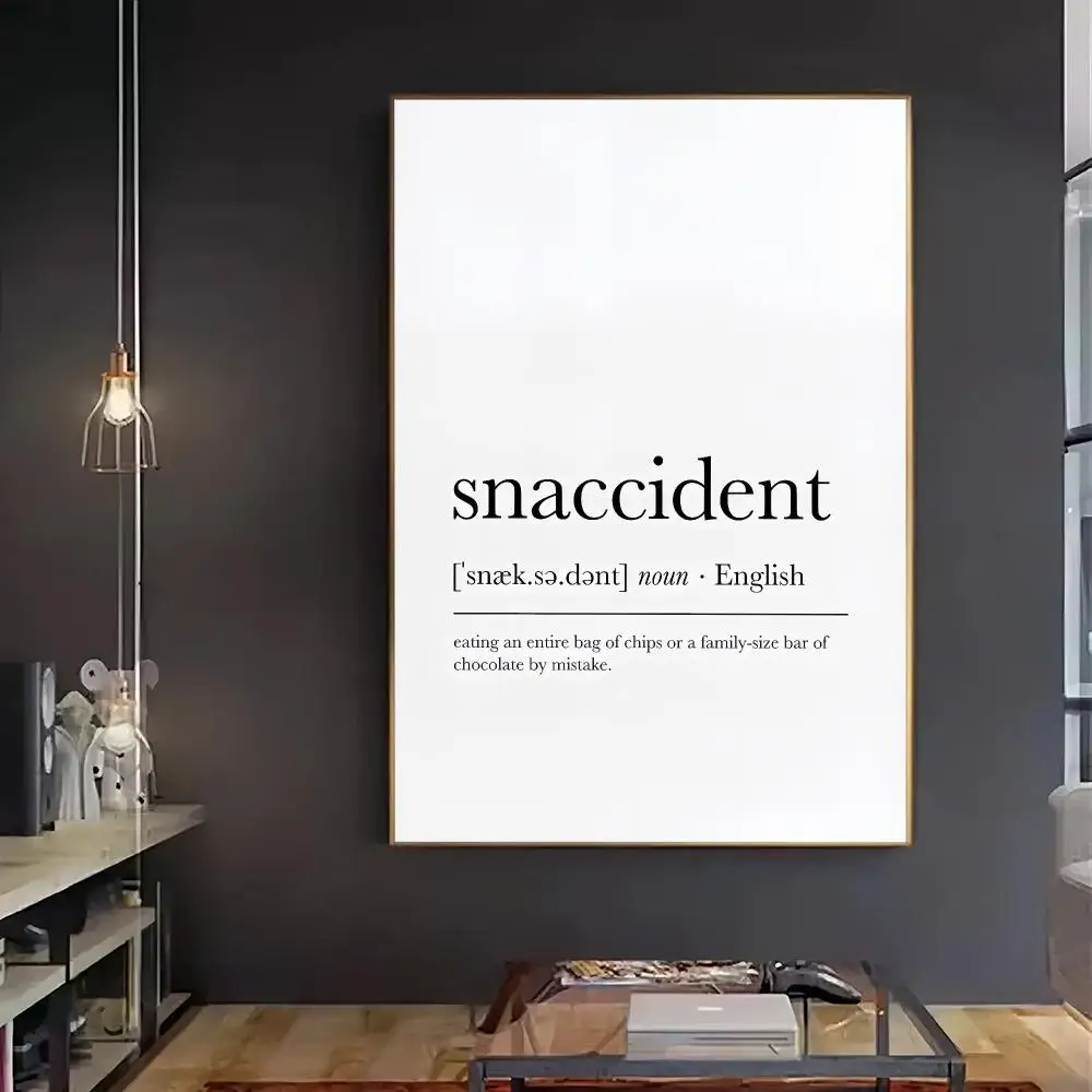 Snaccident Definition HD Wall Art Poster Funny Kitchen Dictionary Quote Typography Food Humor Dining Room Home Decor Gift