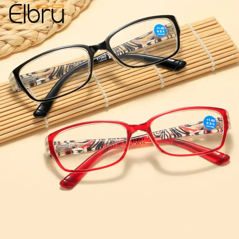 

Elbru Anti Blue Light Reading Glasses Women Men Retro Sqaure Presbyopic Eyeglasses Unisex Reading Optical Eyewear Diopters +1~+4