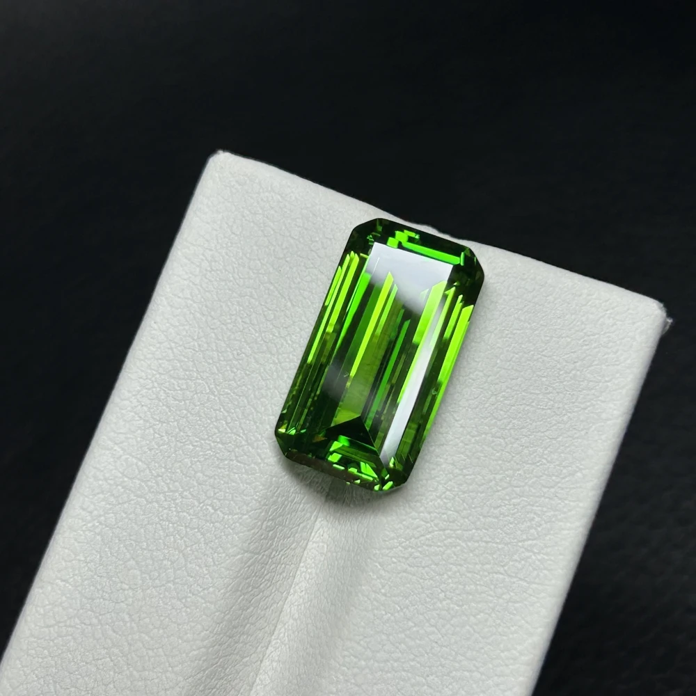 Meisidian Hand Make 5A Qiality 10x25mm Octagon Cut Lab Grown Green Tourmaline