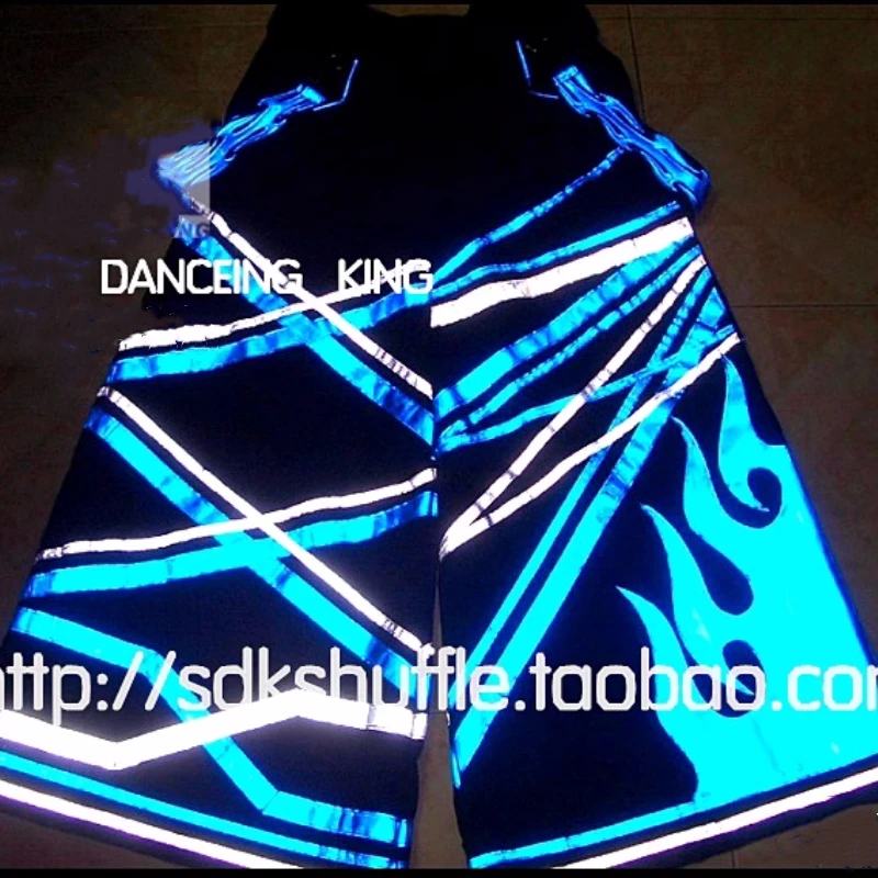 

Shuffle Ghost Step Dance Pants Reflective Strip Night Vision Pants Luminous Death Dancing Trousers Teens Clothing Unisex 2025