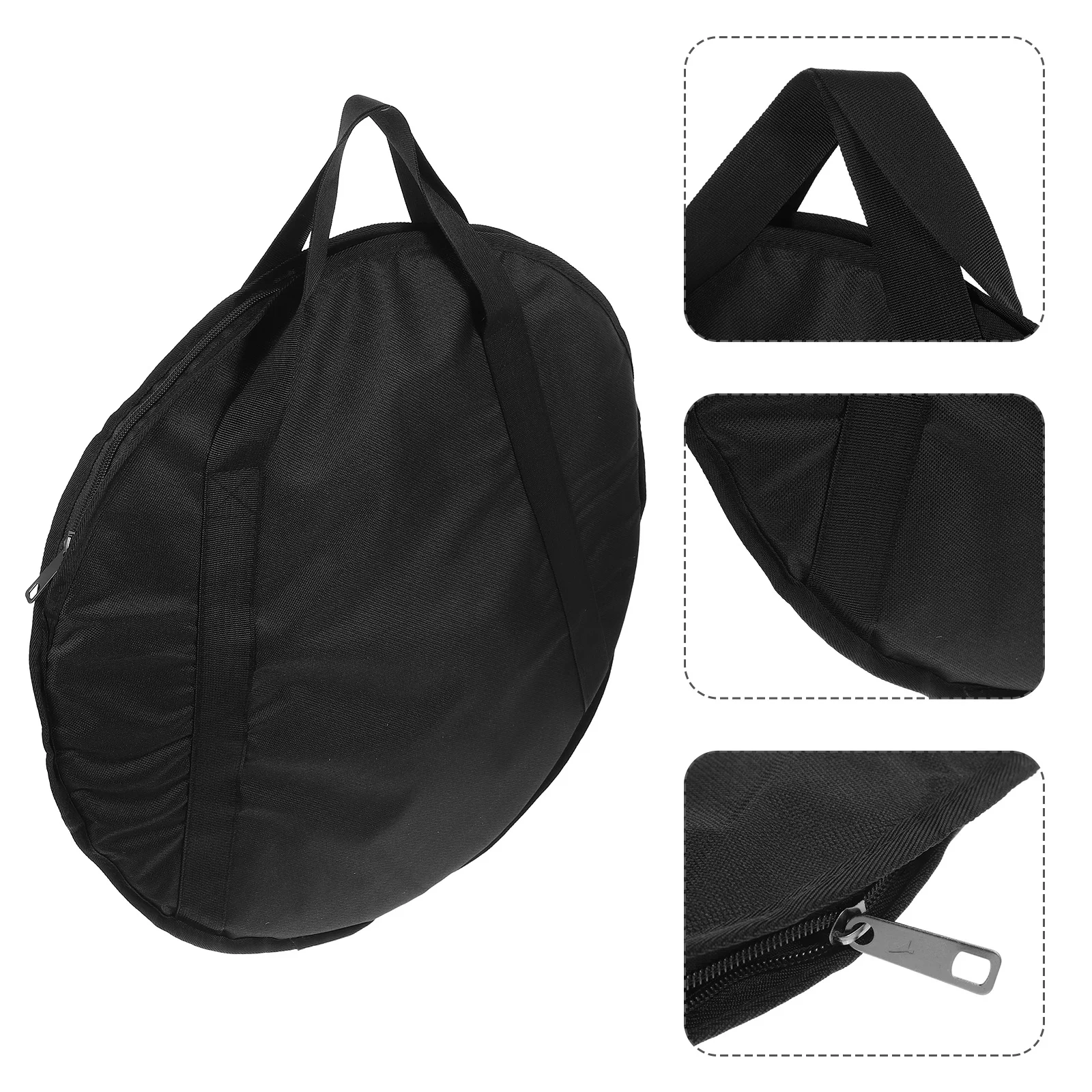 

Round Storage Bag Cymbal Pouch Cotton Handbag ganizer Oxford Cloth Instrument Travel Tote Wear Resistant Black