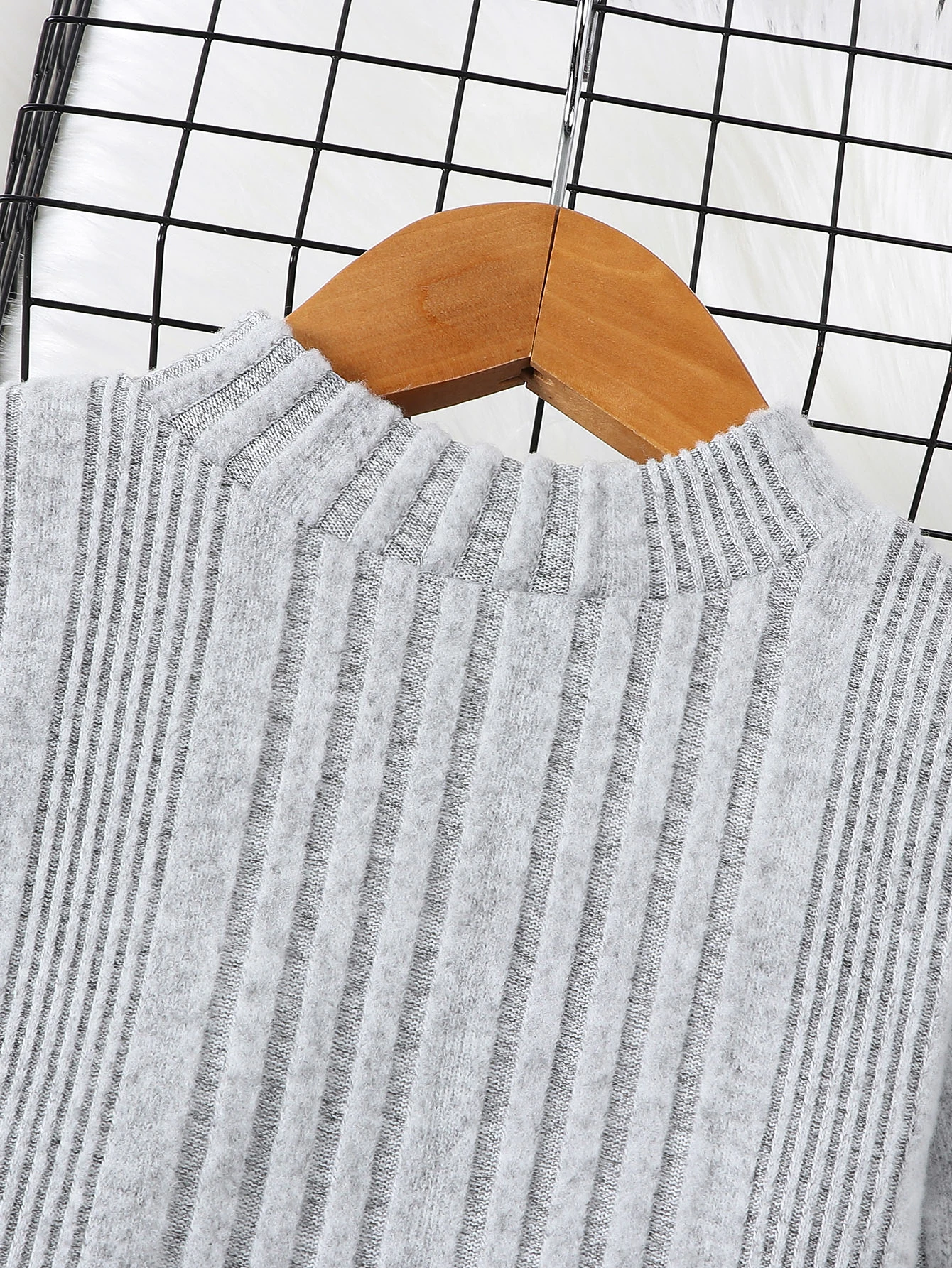 Mädchen Baby Langarm Rundhals Geripptes Freizeitkleid Einteiler für Herbst und Winter (ohne Accessoires) – Detail 4