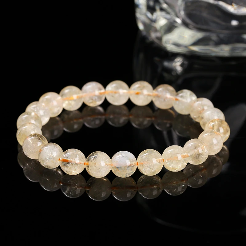 JD 1A pierre naturelle Citrine perles Bracelets femmes bijoux de mode Reiki guérison énergie perle extensible Bracelets à la main Yoga cadeau