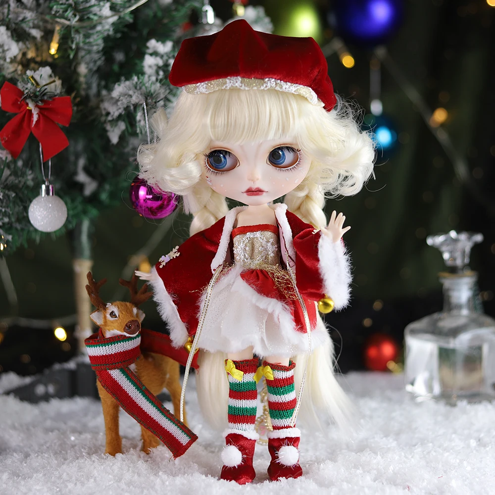 Conjunto de ropa de Navidad para muñeca ICY DBS Blyth 1/6, ropa de bebé, Nochebuena, OB24