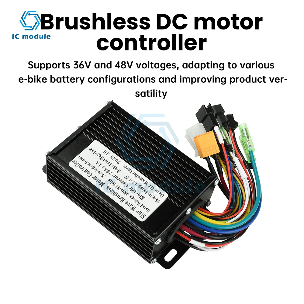 

36V 48V 20A Sine Wave Brushless Motor Controller - 350W-500W for E-Bike, Compatible with SM Connectors