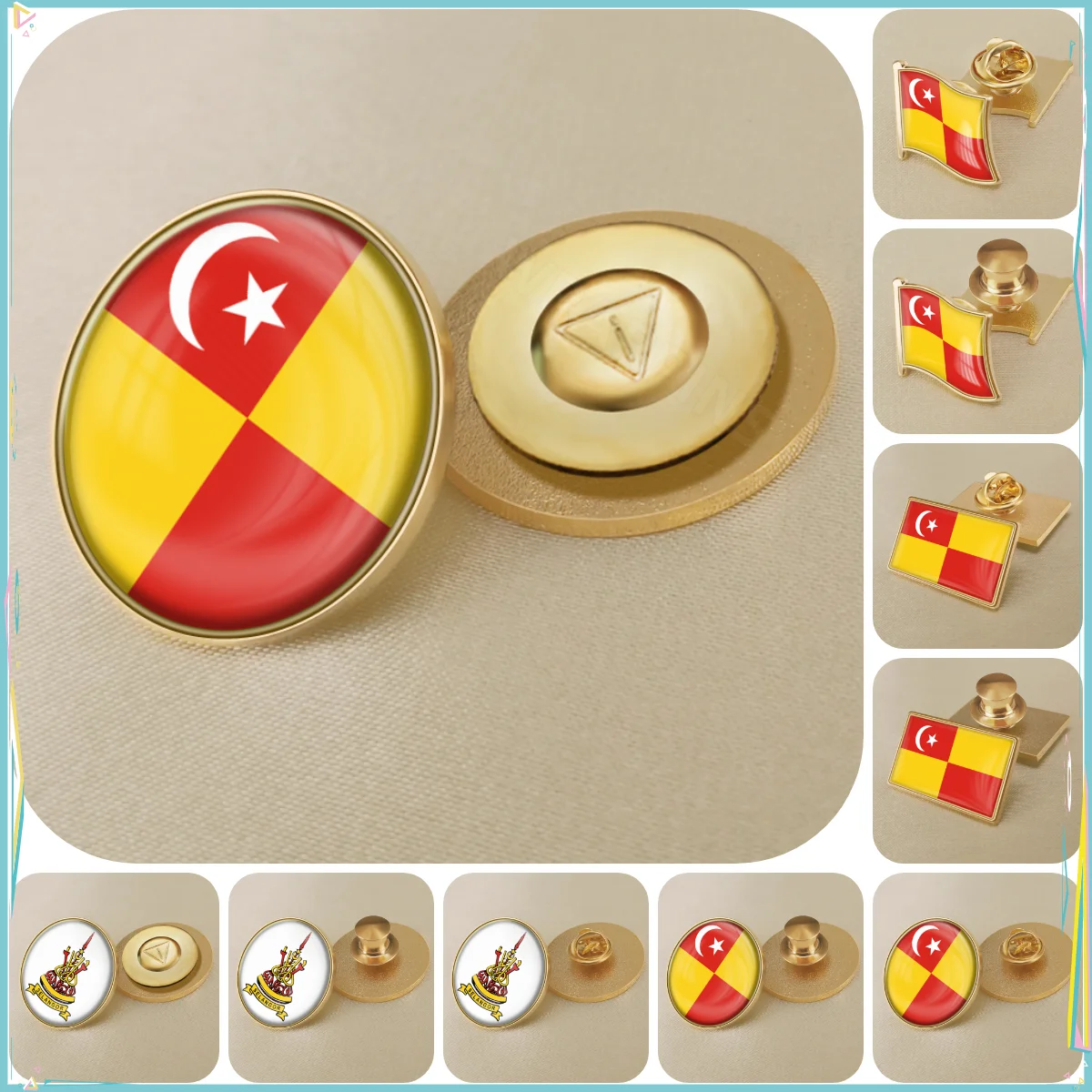 

Selangor of Malaysia Flag National Emblem Brooches Badges Lapel Pins