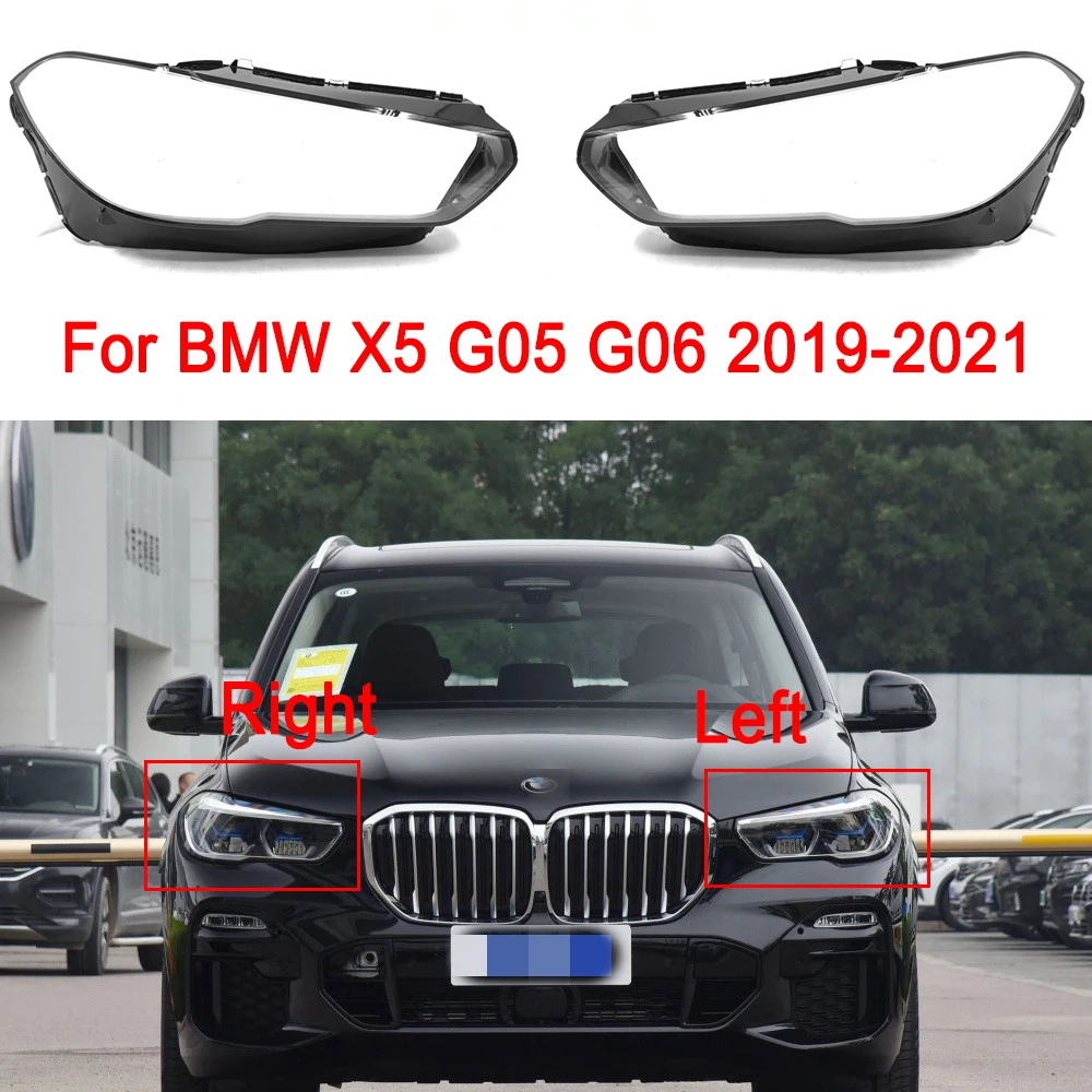 For BMW X5 G05 G06 2019-2021 Car Front Headlight Lamp Shell Masks Cover Lens Glass Headlamps Transparent Accessories