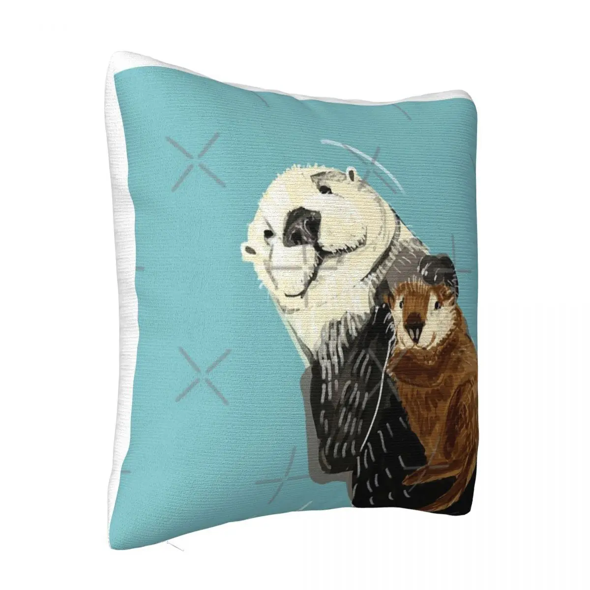 Alaska Sea Otter Mom And Baby Pillow Home Decoration Decorative Cushions Pillow Case Pillow Cover