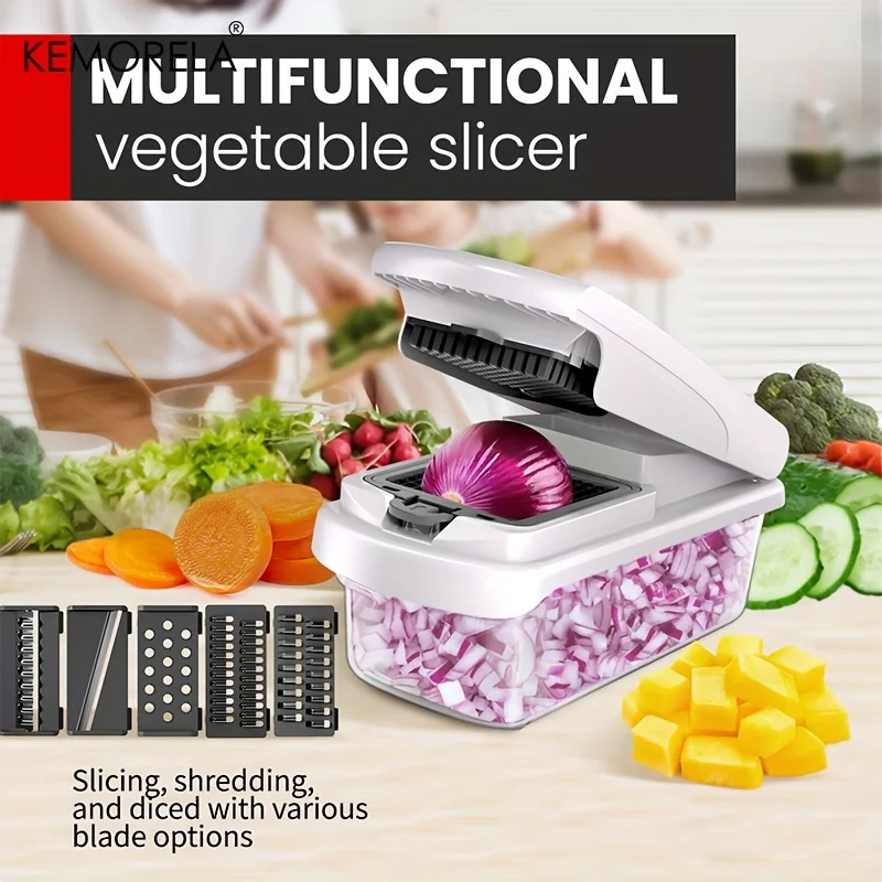 14/15 in 1 Multifunctional Vegetable Chopper Food Chopper Onion Chopper Vegetable Chopper with Container for Salad Potato Carrot view 5