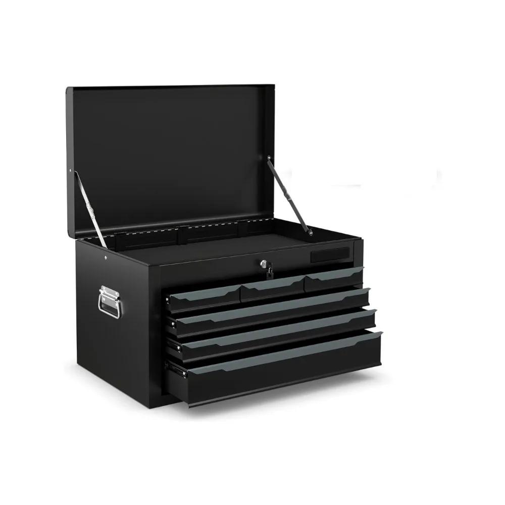 Ящик для инструментов, стальной ящик для инструментов с 6 ящиками 24 дюйма и верхним лотком для инструментов, автоматическим замком, защитными вкладышами, ручкой, гладкими сторонами шарикоподшипника