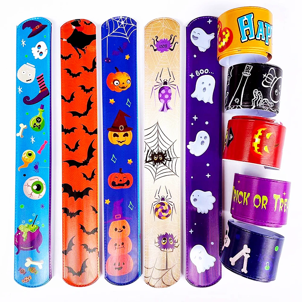 20/50Pcs Halloween Christmas Pattern Wristband Decoration Toys Kids Birthday Party Gifts Pinata Filler New Year\'s Party Favors