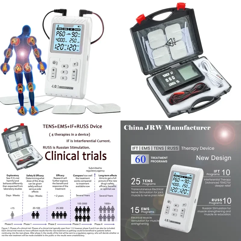 Physical Therapy Equipment Physiotherapist 4000Hz Interferential Current Portable Tens Ems Russian Stimulation for Knee Pain