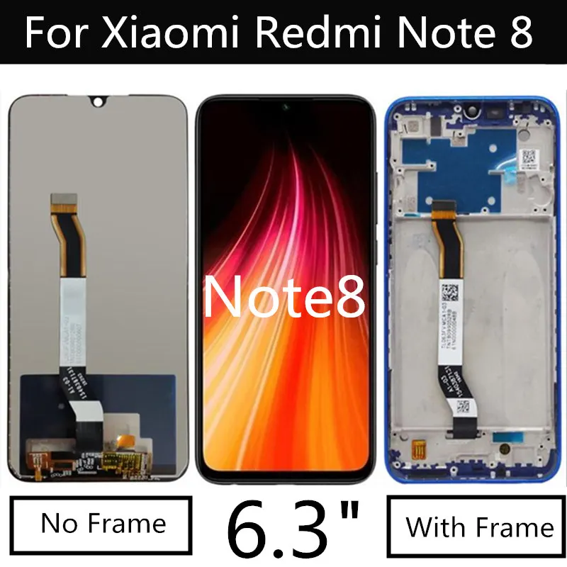 For Xiaomi Redmi Note 8 note8 M1908C3JE LCD Display Touch Screen With frame Digitizer Assembly Replacement