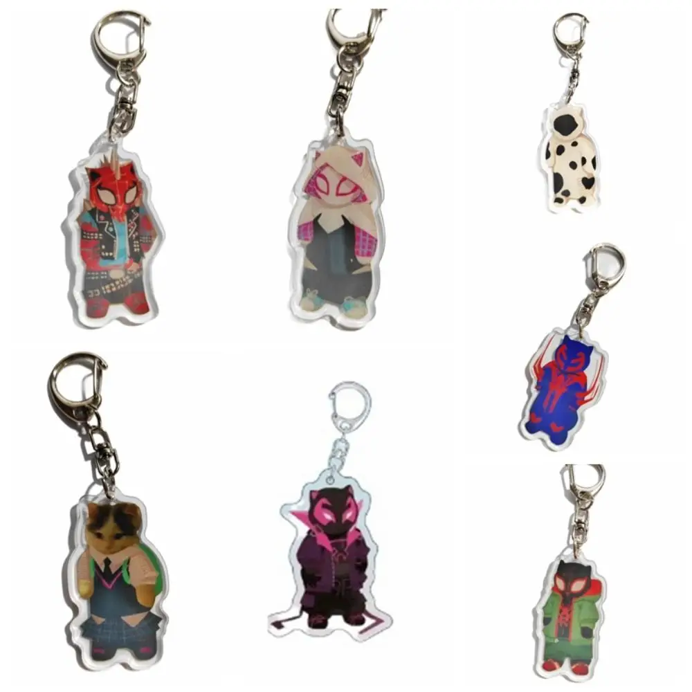 Superhero Cat Superhero Keychain Anime Memes Cat Memes Cat Pendant Spider Punk Invincible Spider Cat Keyring Boys