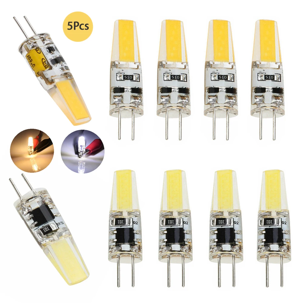 

5X LED COB G4 6W Lamp Bulb 1505 COB Silicone Light Bulb AC/DC 12V 220V 360 Beam Angle Replace Halogen Led Lamp Chandelier Lights