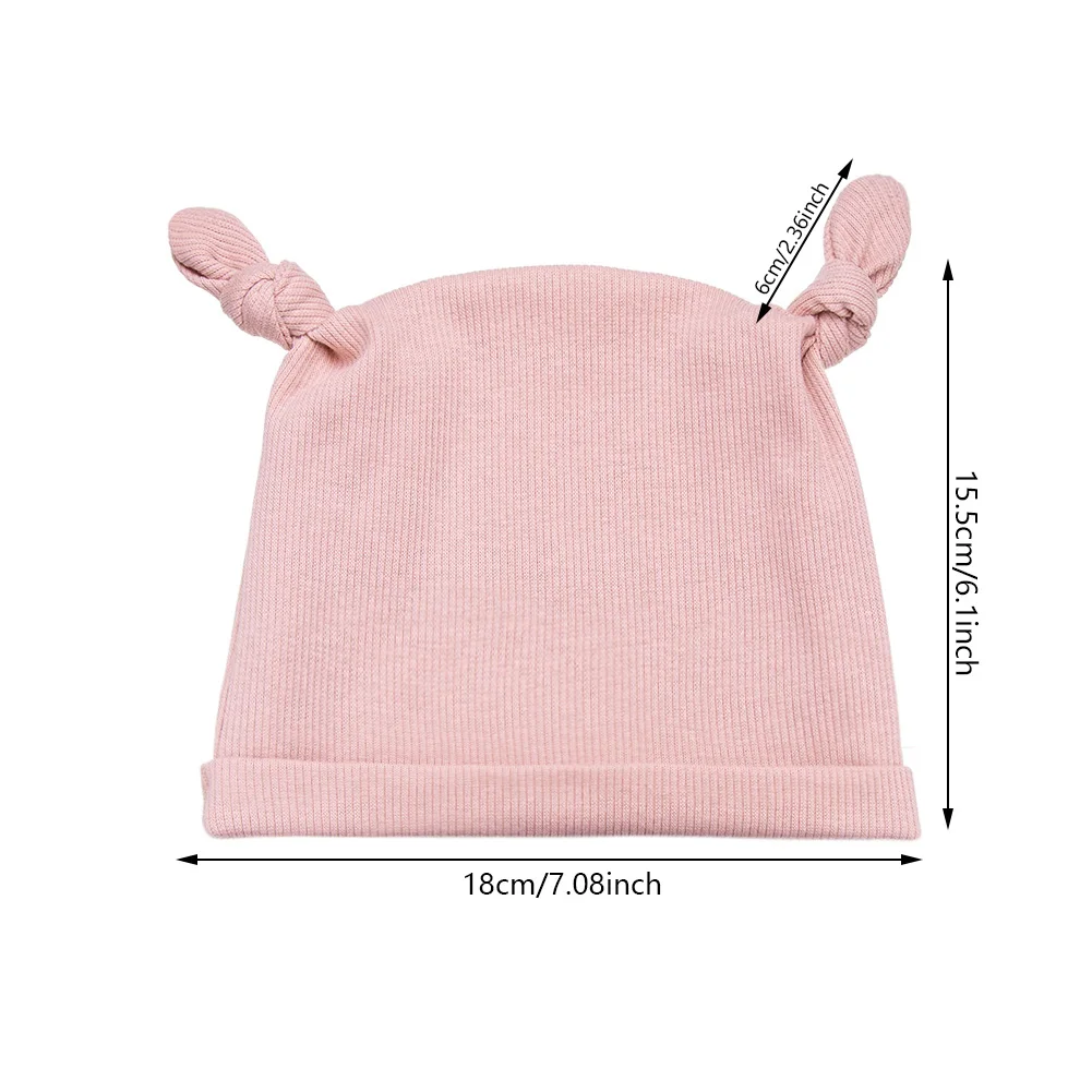 Solid Ribbed Baby Turban India Hats Newborn Boys Girls Autumn Winter Beanies Bonnet Cute Cowhorn Kids Headwraps Headwear