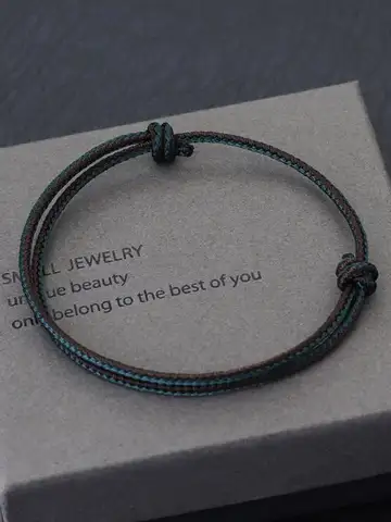 Simple Grade A Knitted Rope Bracelet Men Women Handmade Sliding Adjustable Ethnic Cord 5 Colors Bilayer Braclet Mother Day Gift