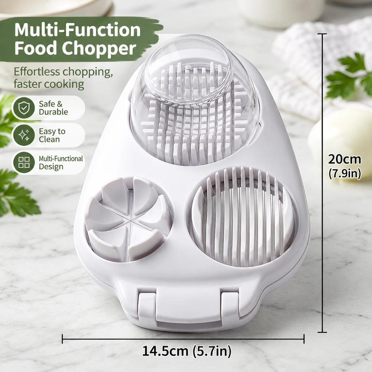 1PC-Egg Slicer, Cracker, Fancy Egg Cutter, 3-in-1 Egg Cutting Tool