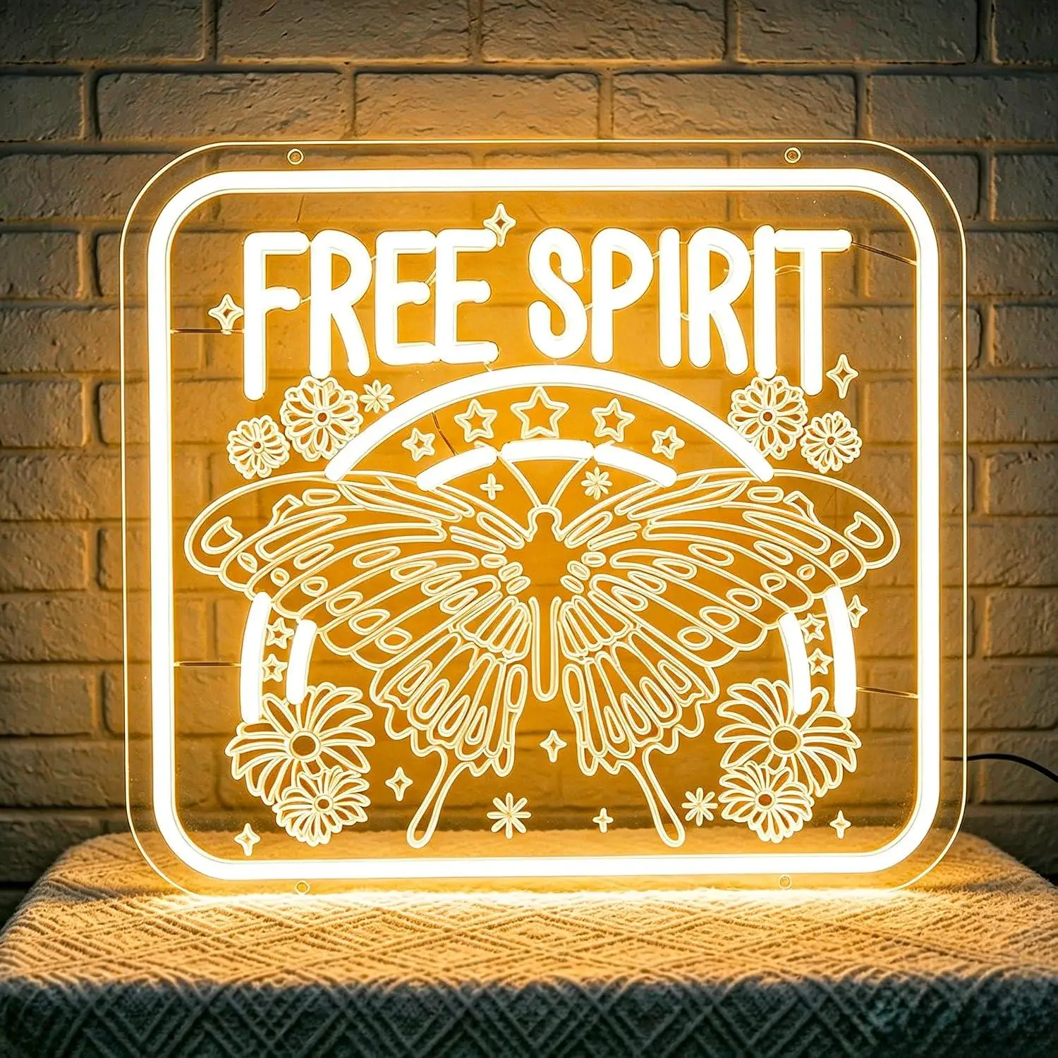 Free Spirit Butterfly Neon Sign Usb Powered Dimmable Neon Lights For Bedroom Boutique Studio Boho Theme Interior Wall Decor