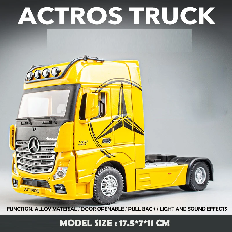 1:36 ACTROS Simulation Alloy Truck Head Model with Sound Light