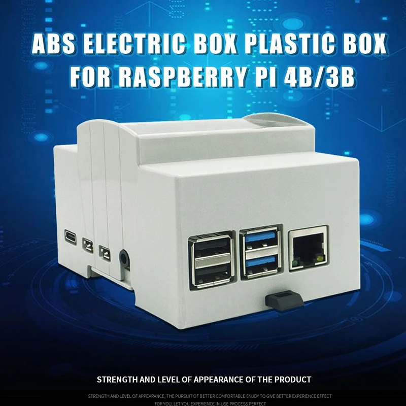 B04C-For Raspberry Pi 4 Model B ABS Case White Case Protective Case Enclosure For Raspberry Pi 4B